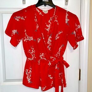 Sienna Sky blouse with crochet neckline